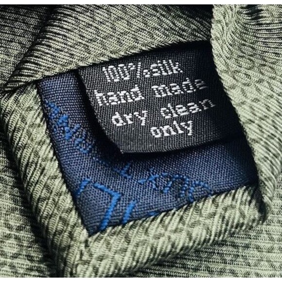 Bijoux Terner Men’s Genuine 100% Silk Tie Rich Green Geometric Necktie Handmade - Picture 4 of 7